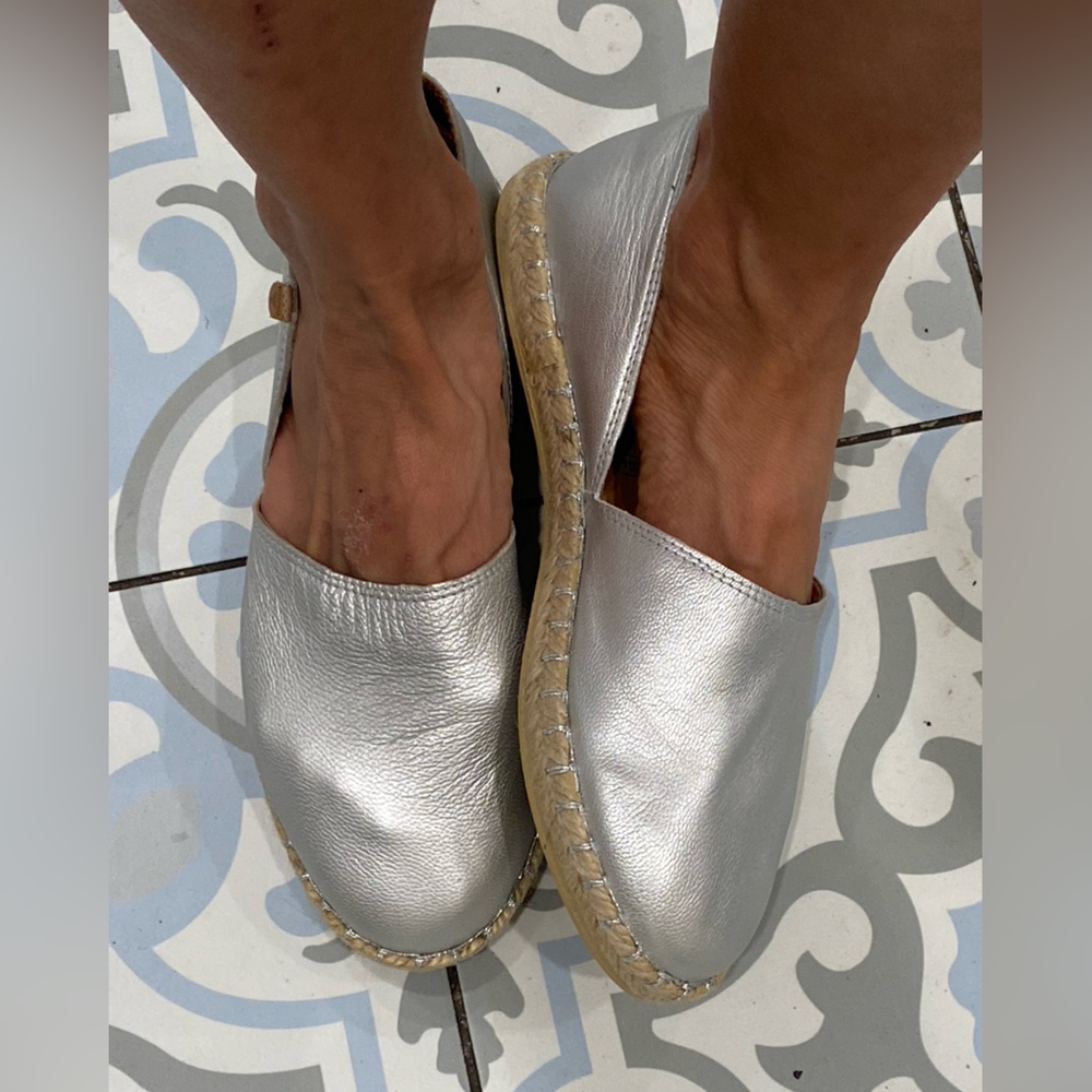 Silver Slip-On Espadrille Flats - Picture 5 of 5